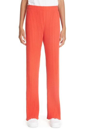 Women's Simon Miller Ribbed Wide Leg Pants - Red