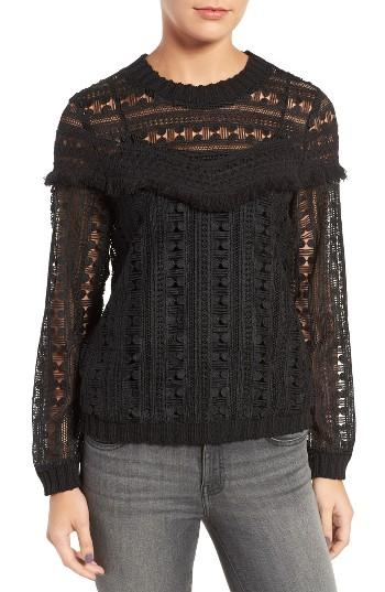 Women's Trouve Fringe Lace Sweatshirt