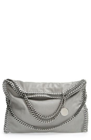 Stella Mccartney 'falabella - Shaggy Deer' Faux Leather Foldover Tote - Grey