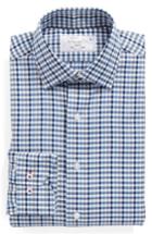 Men's Lorenzo Uomo Trim Fit Check Dress Shirt .5 36/37 - Blue
