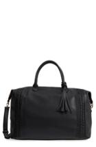 Sole Society Tara Whipstitched Faux Leather Weekend Bag - Black