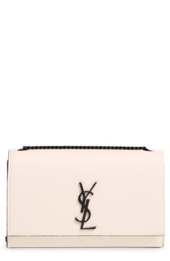 Saint Laurent 'medium Kate' Calfskin Leather Crossbody Bag - White