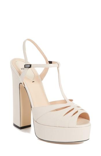 Women's Fendi Duo Platform Sandal .5us / 37eu - Beige