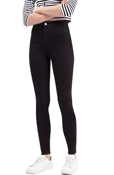 Women's Topshop Moto 'joni' High Rise Skinny Jeans X 36 - Black