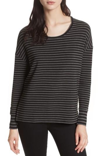 Women's Majestic Filatures Striped Terry Tee - Black