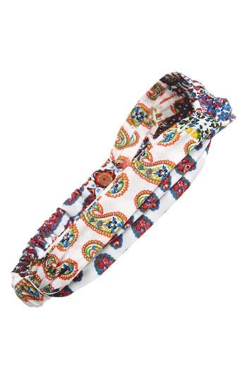 Cara Paisley Print Head Wrap, Size - Ivory
