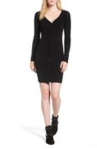 Women's Line & Dot Camille Button Sweater Dress - Black