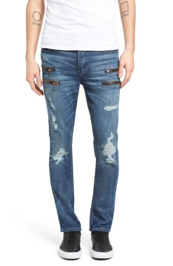 Men's Hudson Jeans Broderick Biker Skinny Fit Jeans - Blue