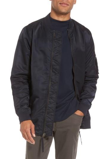 Men's Vince Longline Aviator Jacket, Size - Blue