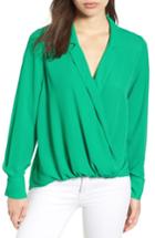 Women's Gibson Surplice Drape Front Blouse, Size - Green