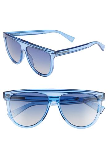 Women's Marc Jacobs 57mm Gradient Flat Top Sunglasses - Blue
