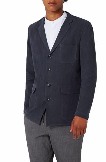 Men's Topman Deconstructed Linen Blend Blazer