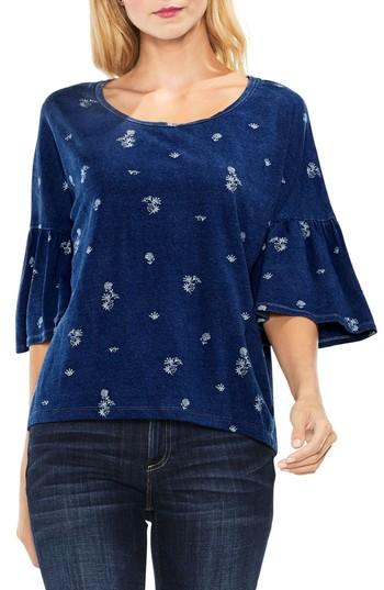 Women's Two By Vince Camuto Ruched Drop Shoulder Delicate Top - Blue
