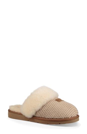 Women's Ugg Cozy Knit Genuine Shearling Slipper M - Ivory