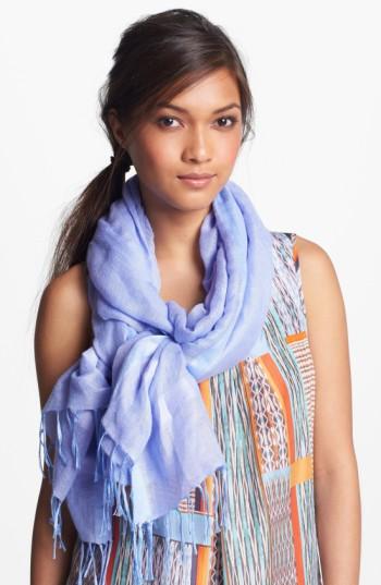 Women's Nordstrom Linen Blend Scarf, Size - Purple