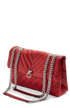 Topshop Panther Quilted Faux Leather Shoulder Bag - Red