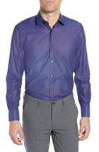 Men's Boss Marley Trim Fit Dot Dress Shirt R - Blue