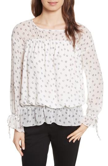Women's Joie Lystra Print Silk Blouson Top - White