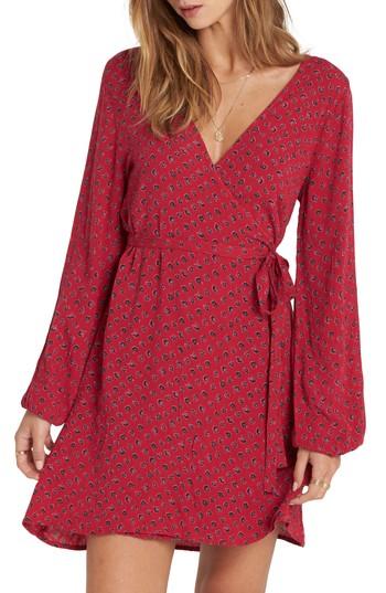Women's Billabong Love Warrior Wrap Dress - Red