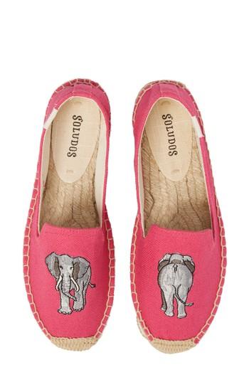 Women's Soludos Embroidered Platform Espadrille M - Pink