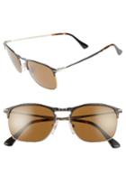 Men's Persol Evolution 55mm Polarized Aviator Sunglasses - Matte Black