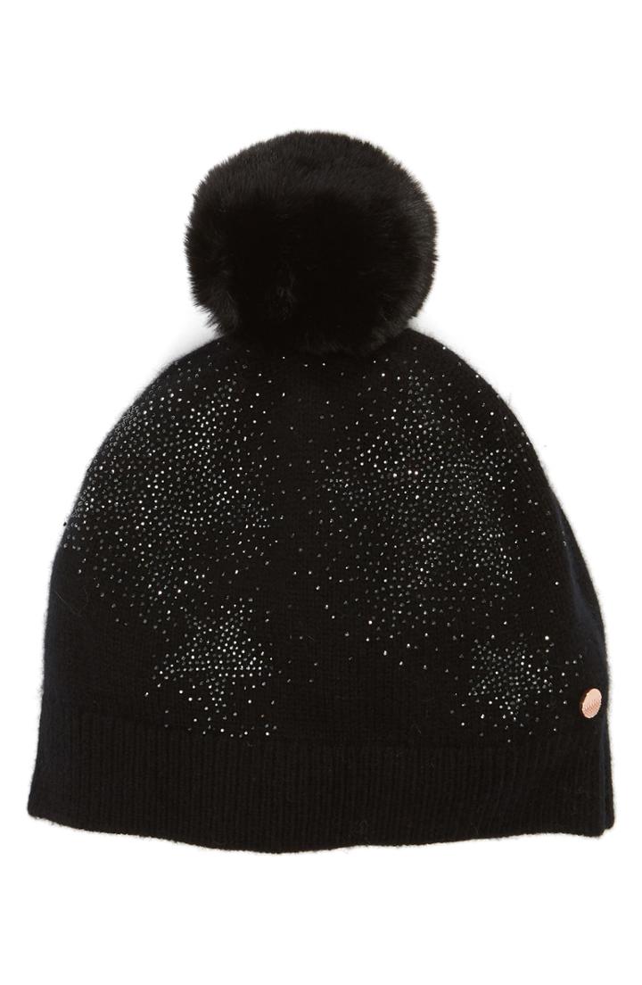 Women's Ted Baker London Crystal Star Beanie - Black