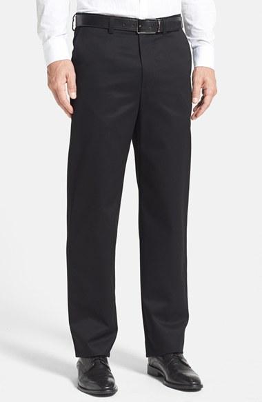 Men's Nordstrom Men's Shop 'classic' Smartcare(tm) Relaxed Fit Flat Front Cotton Pants, Size - (online Only)
