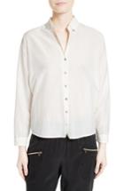 Women's L'agence Cotton & Silk Tie Back Blouse