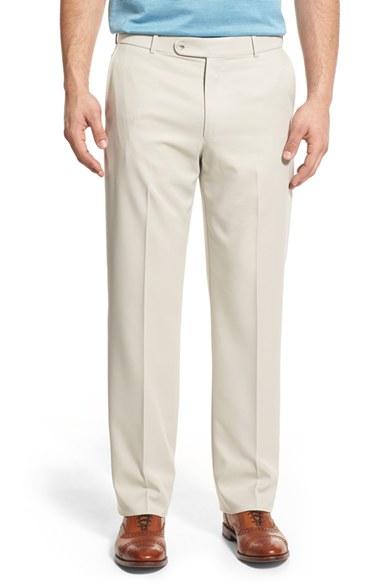 Men's Ballin Regular Fit Flat Front Trousers - White