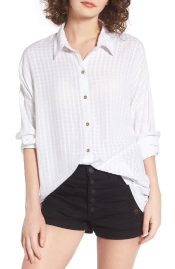 Women's Rvca Sheffield Windowpane Print Shirt