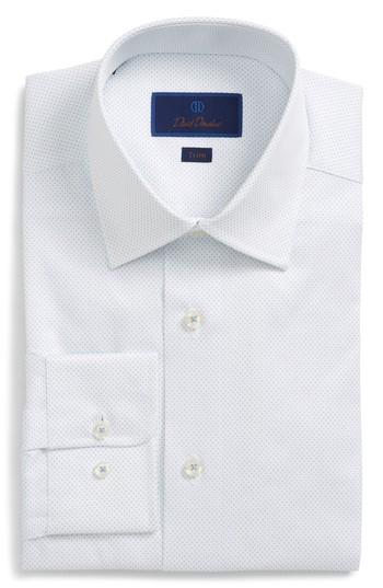 Men's David Donahue Trim Fit Dot Dress Shirt
