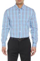 Men's Cutter & Buck Clarence Regular Fit Check Sport Shirt - Blue