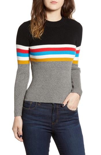 Women's Cotton Emporium Stripe Sweater - Grey