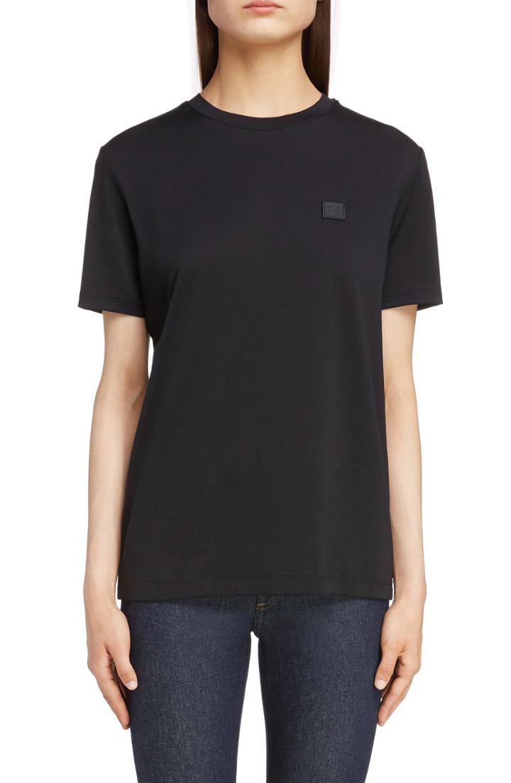 Women's Acne Studios Ellison Face Tee, Size - Black