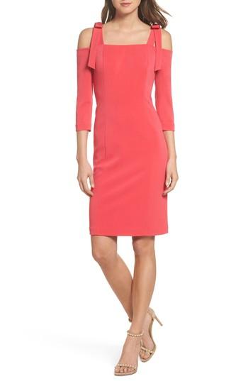 Women's Eliza J Cold Shoulder Sheath Dress - Pink