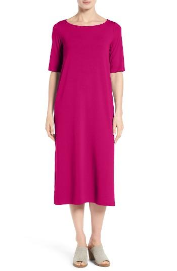 Women's Eileen Fisher Jersey Midi Dress - Pink
