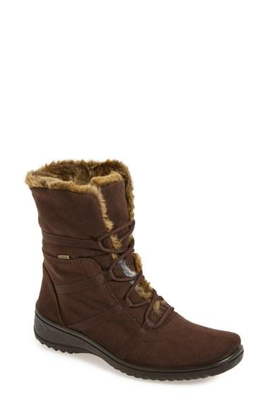 Women's Ara 'magaly' Waterproof Gore-tex Faux Fur Boot M - Brown