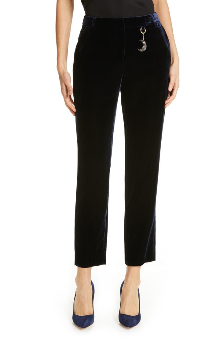 Women's Ted Baker London Plaat Velvet Crop Trousers