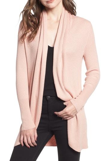 Women's Leith Ribbed Shawl Cocoon Sweater - Pink