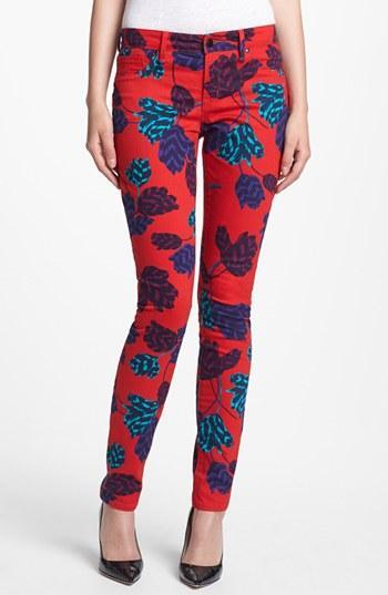 Marc By Marc Jacobs 'stick' Print Skinny Stretch Jeans (corvette Red Multi Mareika)