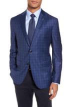 Men's Ted Baker London Konan Trim Fit Plaid Wool Sport Coat R - Blue