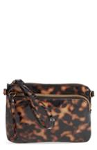Leith Leopard Print Patent Wristlet - Brown
