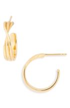 Women's J.crew Demi Fine 14k Gold Plate Twisted Hoop Earrings