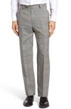 Men's Berle Flat Front Plaid Wool Trousers X 30 - Grey