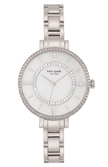 Women's Kate Spade New York 'gramercy' Crystal Bezel Bracelet Watch, 34mm