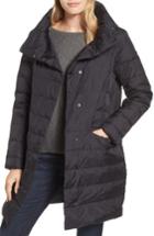 Women's Eileen Fisher Stand Collar Down Coat - Black