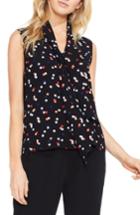 Women's Vince Camuto Multi Dot Tie Neck Blouse