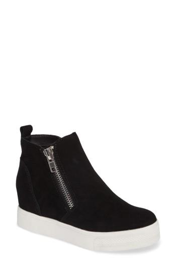 Women's Steve Madden Wedgie High Top Platform Sneaker .5 M - Black