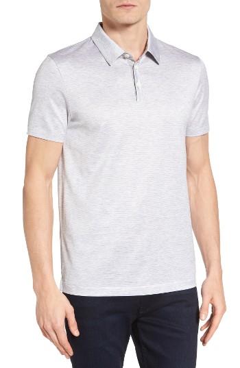 Men's Boss Place 17 Slim Fit Stripe Polo - White