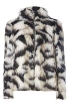 Women's Dorothy Perkins Crop Faux Fur Jacket Us / 18 Uk - Black